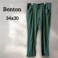 美品✨Benton 【34x30】グリーン　ストレッチ　スリムフィット　撥水