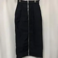フロントジップ タイトスカート ブラック
