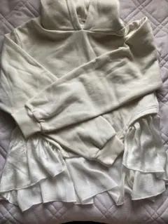w closet フーデッドプルオーバー 異素材切替 アイボリー