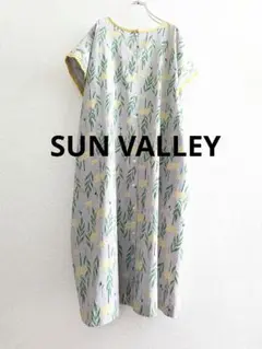 【良品】Sun Valley ゆったり2WAY　グレー黄　花柄ワンピース