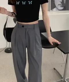 【by muni:r】 ロングなシルエットのピンタックスラックス