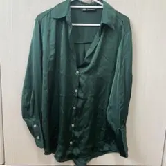 ZARA ダークグリーン 長袖シャツ XS