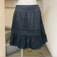 バーバリー　ミニスカート　黒　レース　BURBERRY BLUE LABEL