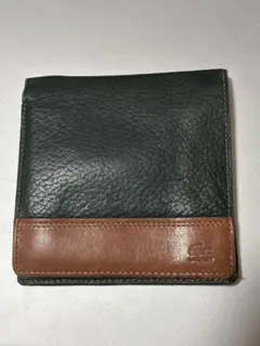 LACOSTE 二つ折り財布 レザー ダークグリーン ブラウンのサムネイル