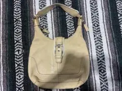 COACH レザー ショルダーバッグ ベージュ