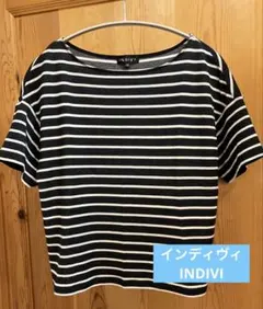 インディヴィ INDIVI やわらかボーダーTシャツのサムネイル