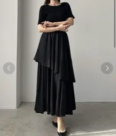 Louere ニットドッキングティアードワンピース