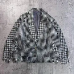90s テーラードジャケット ショート丈 金ボタン 羽織り モノトーンのサムネイル