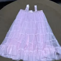 ピンク チュール フリルドレス