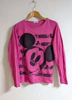 ディズニー Disney ミッキーマウス ロンT ピンク ユニセックス