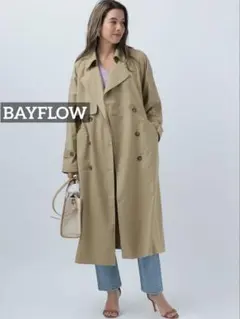 k0676 BAYFLOW ロングトレンチコート ベージュのサムネイル