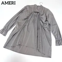 美品✨Ameri VINTAGE ギャザーチュニックブラウス ブラック 人気春夏