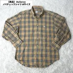 【美品】 Burberrys ノバチェック ボタンダウンシャツ ホースロゴ M