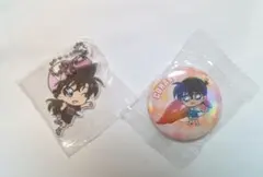 名探偵コナン　毛利蘭　江戸川コナン　くら寿司　ラバーアクセサリー　缶バッジ