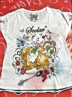 ScoLar スカラー Tシャツ カットソー ゆったり Mサイズ　ホワイトのサムネイル