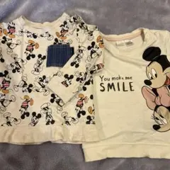H&M & futafuta ミッキーマウス 長袖カットソー 2枚セット