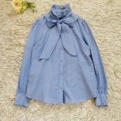 美品✨ルルウィルビー 近年 フラワープリント ボウタイブラウス 半袖