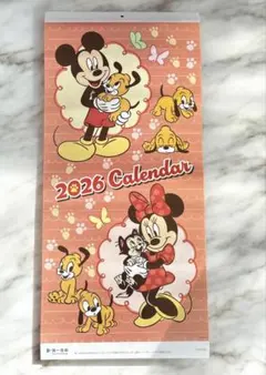 2026年 ミッキー ミニー 壁掛けカレンダー