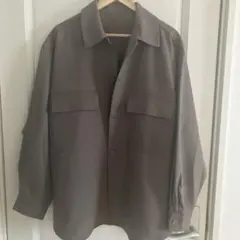 ブラウン オーバーサイズ シャツジャケット
