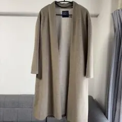 BAYFLOW ベージュ ノーカラー　ロングコート