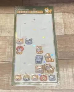 ボンボンドロップシール　和柄　柴犬 おすそ分け