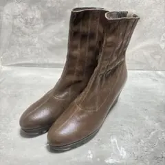 銀座ヨシノヤ ショートブーツ 23cm ウェッジソール バックジップ