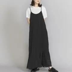 BEAUTY&YOUTHストライプ×チェック キャミワンピース-ウォッシャブル-