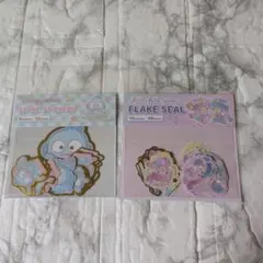 ダイソー　フレークシール　ハンギョドン　リトルツインスターズ（キキララ）