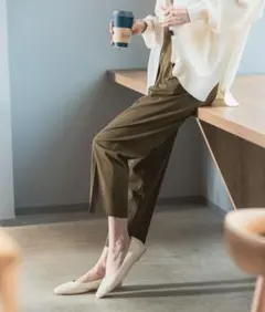 GLOBAL WORK ウツクシルエットDRYテーパードパンツ Ｌ カーキ