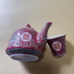 赤色 ミニ中国茶器セット&レンゲ