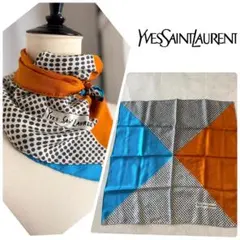 NO.8-109/YVES SAINT LAURENT/正方形スカーフ/シルク
