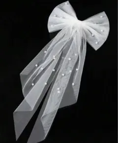 リボン　バレッタ　結婚式　髪飾り　かわいい