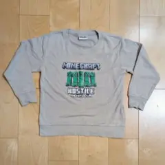 【Minecraft】トレーナー 140 ベージュ クリーパー マイクラ