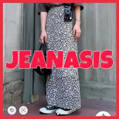 美品‼️JEANASIS ジーナシス❤️レオパード柄❤️ロングスカート❤️秋冬❤️美脚❤️
