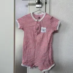 プチバトー　半袖ロンパース　ボーダー　70サイズ　6ヶ月　コットン100%