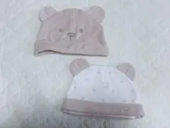 ベビー帽子 クマ耳と星柄 2点セット