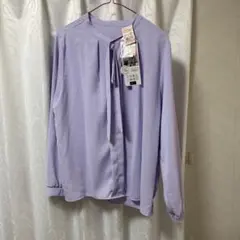 LL UVカット リボン付きブラウス ラベンダー
