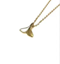 ホエールテール ステンレス チョーカー ネックレス ゴールド