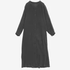 シャーリング シアーロングカーディガン　黒　薄手