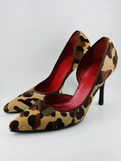 CELINE セリーヌ ハラコ レオパード パンプス 36.5 ヒール