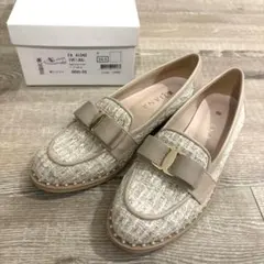 DIANA リボンパールローファー リボン ツイード 24.5cmのサムネイル