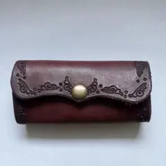 レザーキーケース ダークブラウン ４連