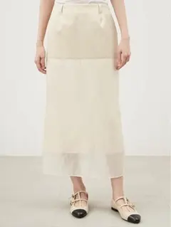 giunon crushed satin lace skirt white - メルカリ
