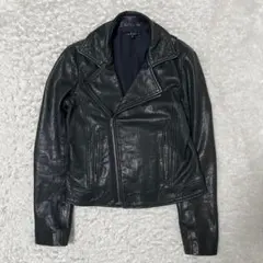 Theory ラムレザー ダブルライダースジャケット 短丈 y2k 黒