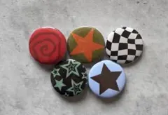 ヴィンテージ風 缶バッジ 人気5点セット　32ミリ