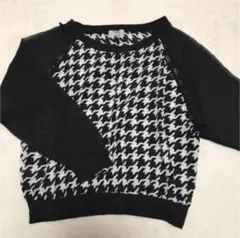 GRL 千鳥柄 シアートップス 黒 シースルー フリーサイズ ブラック