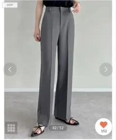 Re:EDIT グレー ストレートスラックス