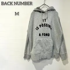 バックナンバー 【M】 パーカー プルオーバー 英字ロゴ 刺繍 裏起毛 伸縮性