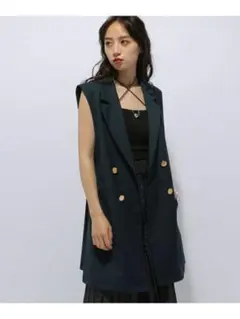 HARE メタルボタンミドルベスト　グリーン　ジャケットのサムネイル