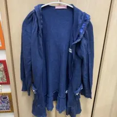 Mezzo Piano ネイビー フード付きカーディガン M